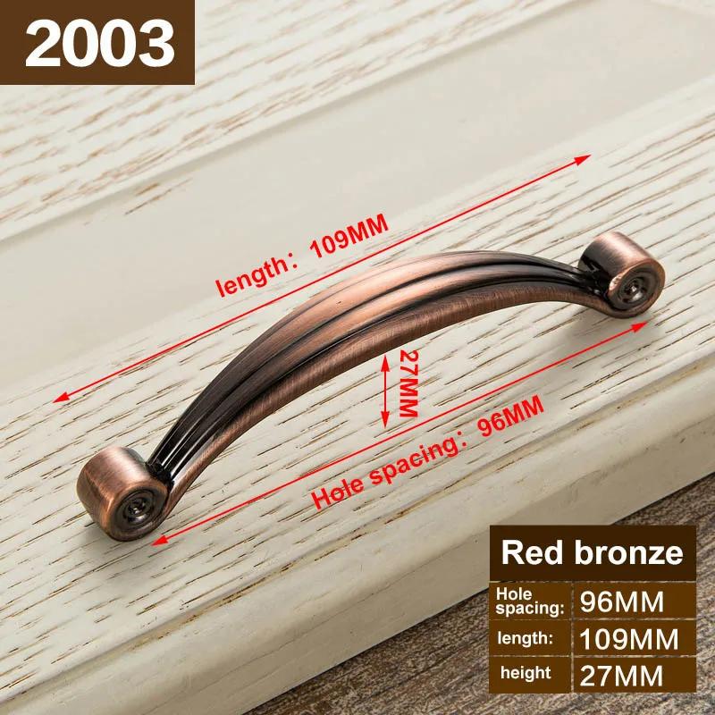Red Bronze Handle Kitchen Door Knob Cabinet Drawer Closet Antique Shabby Chic Handles Dresser Knobs Furniture pulls