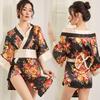 Sex Underwear Women's Print Kimono Lace-up Pajamas Sexy Temptation Hot Passion Suit Uniform Cheongsam