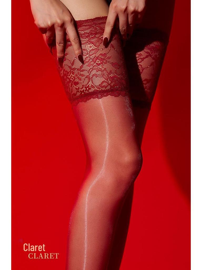 Little Matchmaker Black Silk Over-the-Knee Aurora Nightclub Stockings: Ultra-Thin, Sexy Style, 0D Watery Sheen