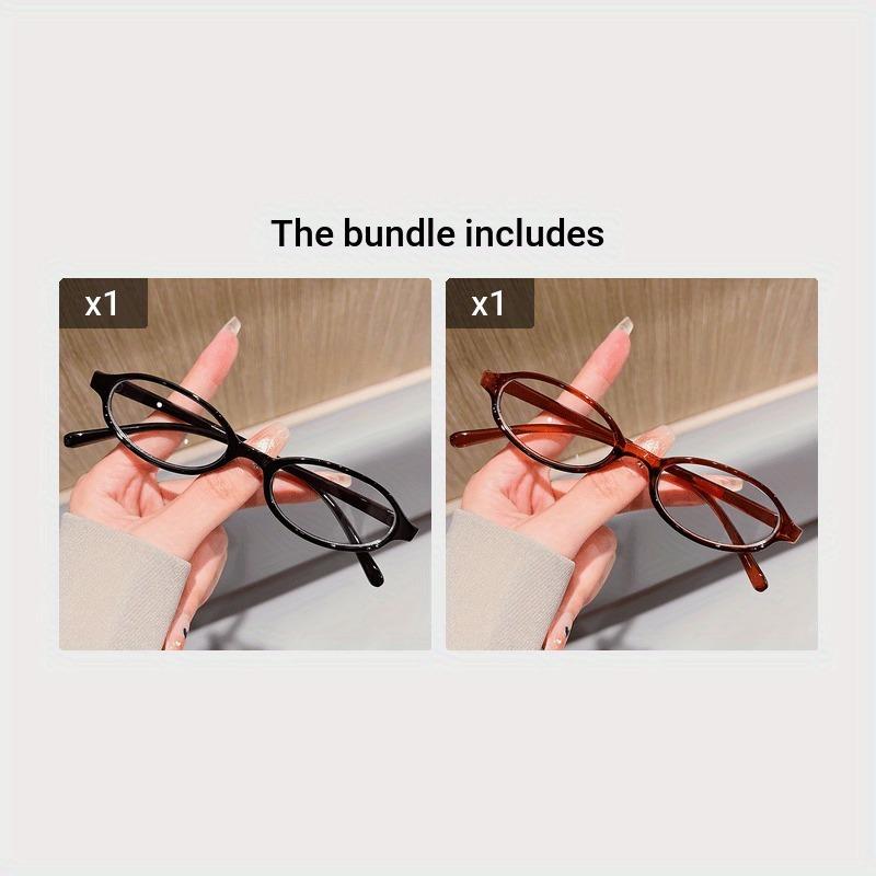 1 Pair Y2K Style Cute Oval Full Rim Plastic Frame Non-Prescription Blue Light Blocking Glasses for Women