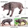 Cross-border Wild Animal Model: Prairie, Brown, Snow, Predator Wolves & Cub Educational Display Toy