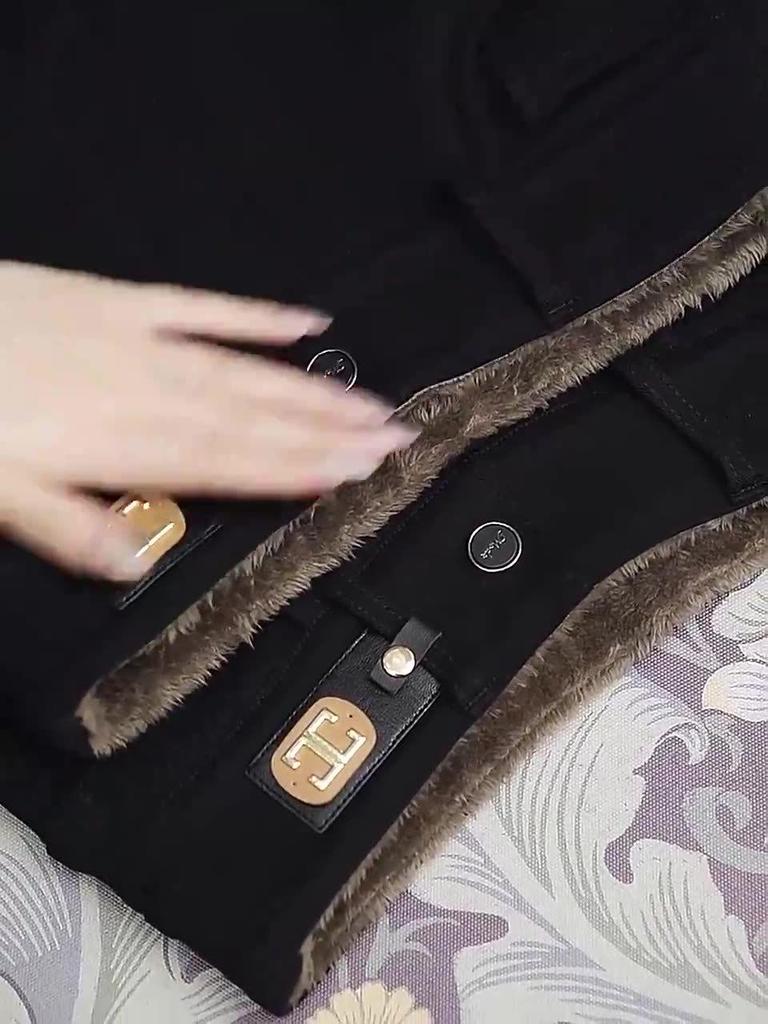 2025 Winter Women's Fleece-Lined High-Waisted Denim Skinny Pants - Slimming, Figure-Flattering, and Elastic Waist.