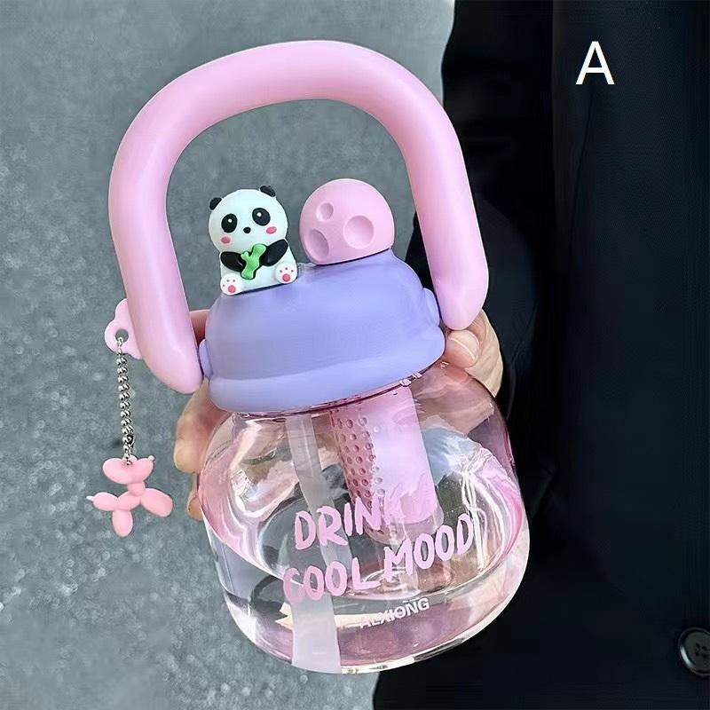800Ml Carrying Kettle, Large Capacity, High Aesthetic Value Straw, Water Cup, Tea And Water Separation, Large Belly Cup