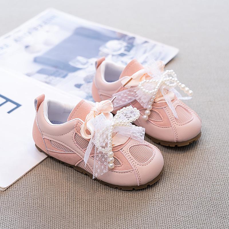 

Обувь Dexun одноклассник 2025 осень корейская версия жемчужное кружево бант для девочек низкий верх детская обувь в наличии мода 25 розовый