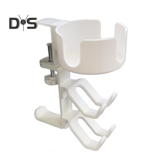 

Подставка для игрового контроллера с держателем для чашки, держатель для наушников 3-в-1, прочный, выдерживающий большую нагрузку, простой в установке настольный органайзер для игрового контроллера белый