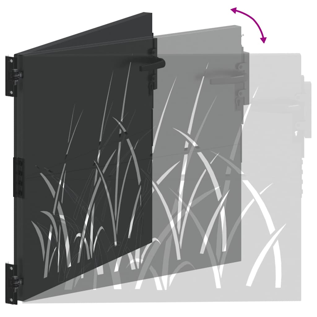 Garden Gate Black 110 X 105 Cm Powder Coated Steel