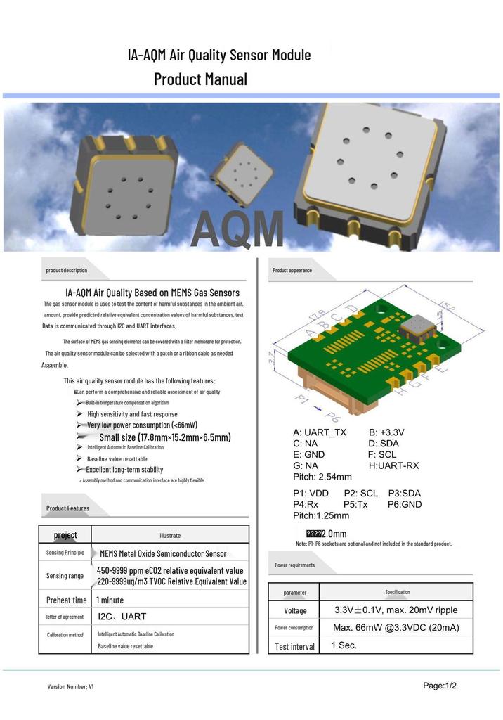 Smart IoT Air Quality Sensor IAQ-AQM