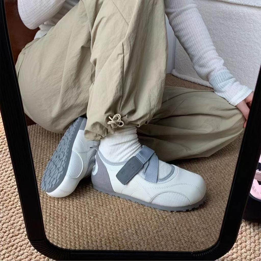 Velcro Mary Jane shoes women's 2025 new summer hollow soft sole with skirt Hundred towers mesh breathable casual shoes