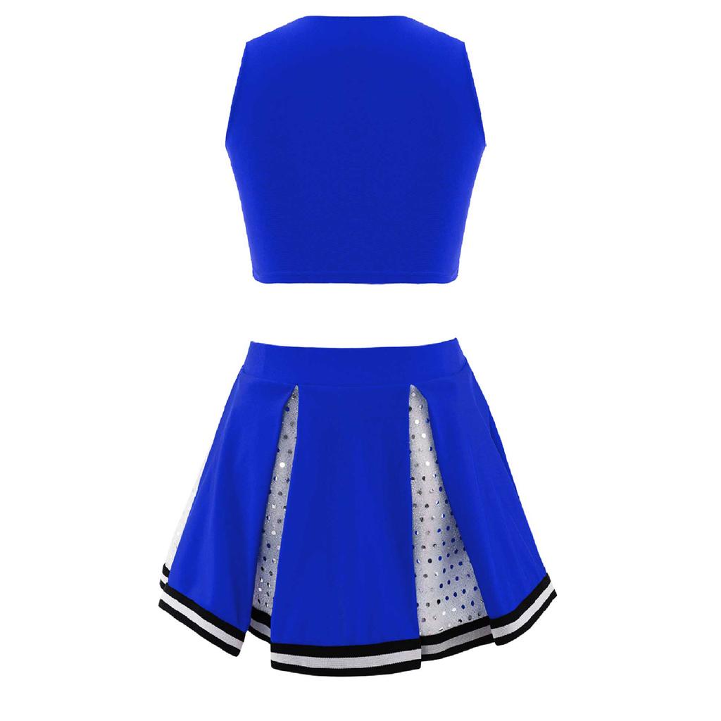 Girls' 2 Piece High School Cheerleading Uniform Costume Complete Outfit Cosplay Fancy Dress
