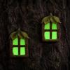 Waterproof Tree Trunk Decor 1 Set Fairy Door Windows And Lamp, Garden Accessories, Miniature Outdoor House Glow in The Dark Gnome for Yard Decoration