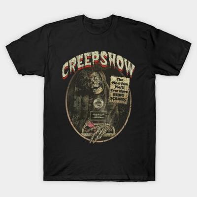 Men Black Print T-shirt Creepshow No-Cut Transfer Paper Print Cotton Tshirt