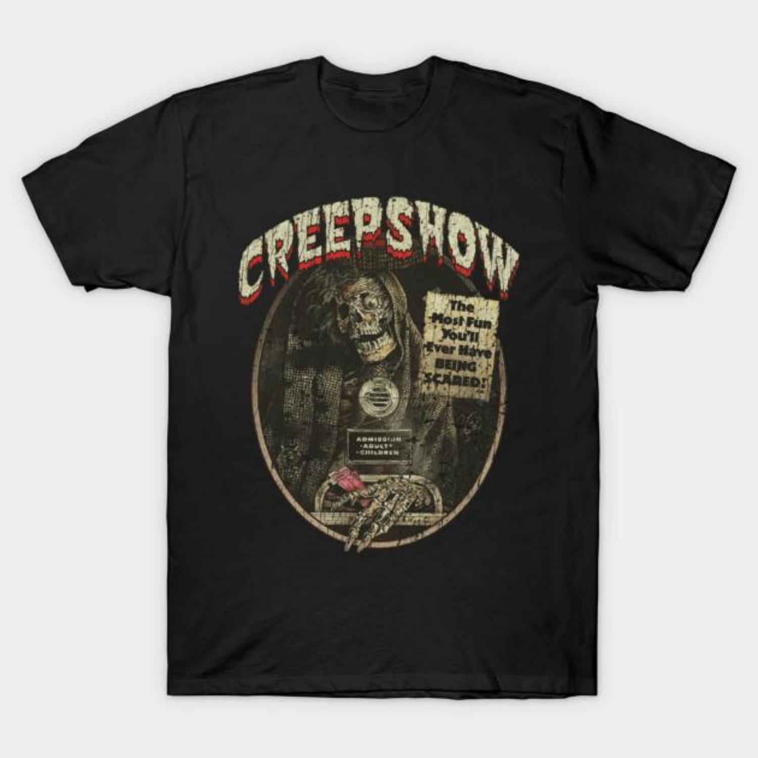 

Men Black Print T-shirt Creepshow No-Cut Transfer Paper Print Cotton Tshirt S чёрный