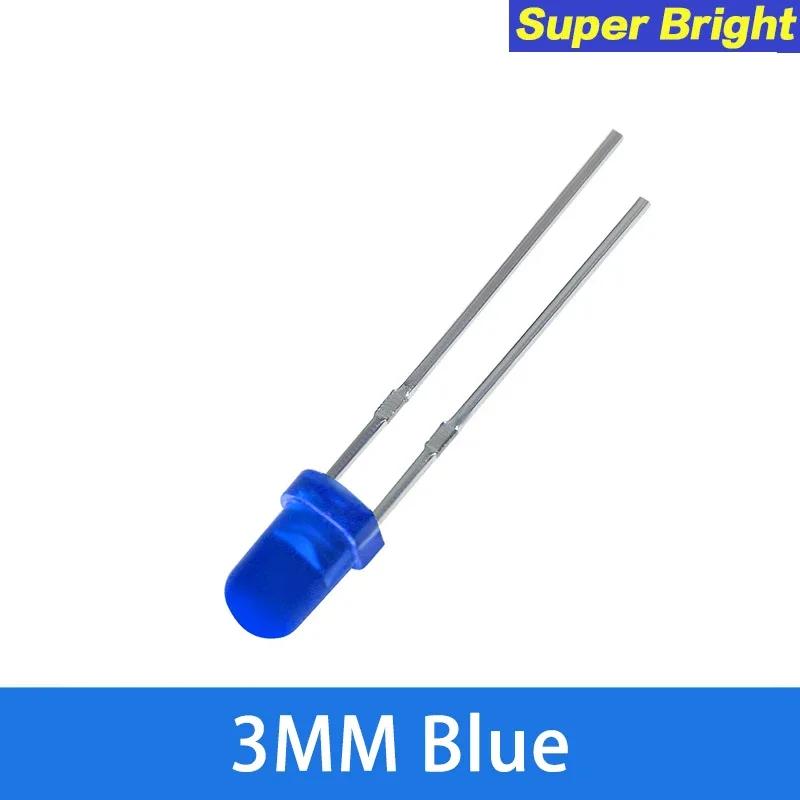 50PCS 3MM LED Diode F3 Ultra Bright Bulb Lamps White Red Yellow Blue Green Light Emitting Diodes Electronic Components Diy Kit