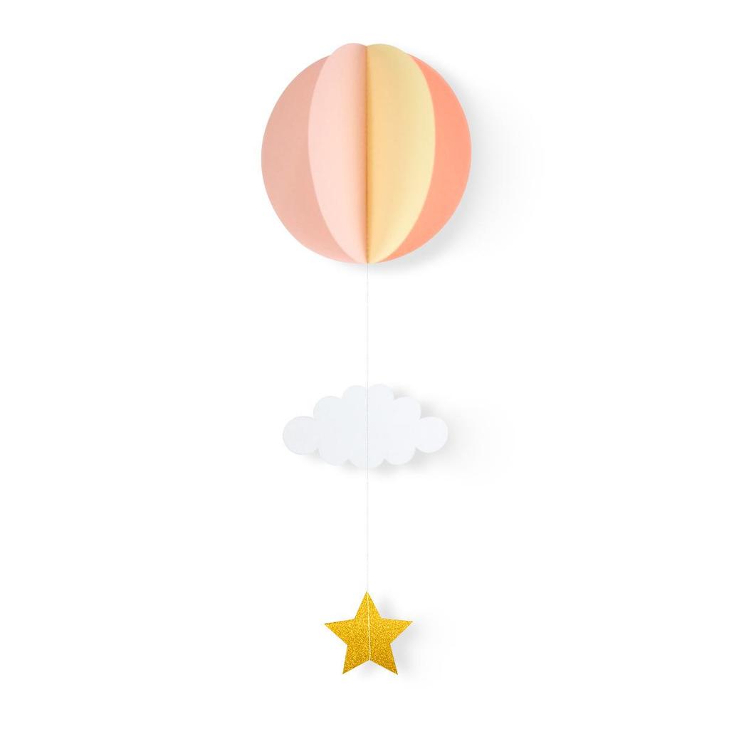 3D Heart & Hot Air Balloon Ornaments for Kindergarten Birthday Party Decor