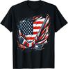 Patriotic Ice Hockey 4th of July USA Independence Day Oversized T-shirt Fashion Casual Streetwear
