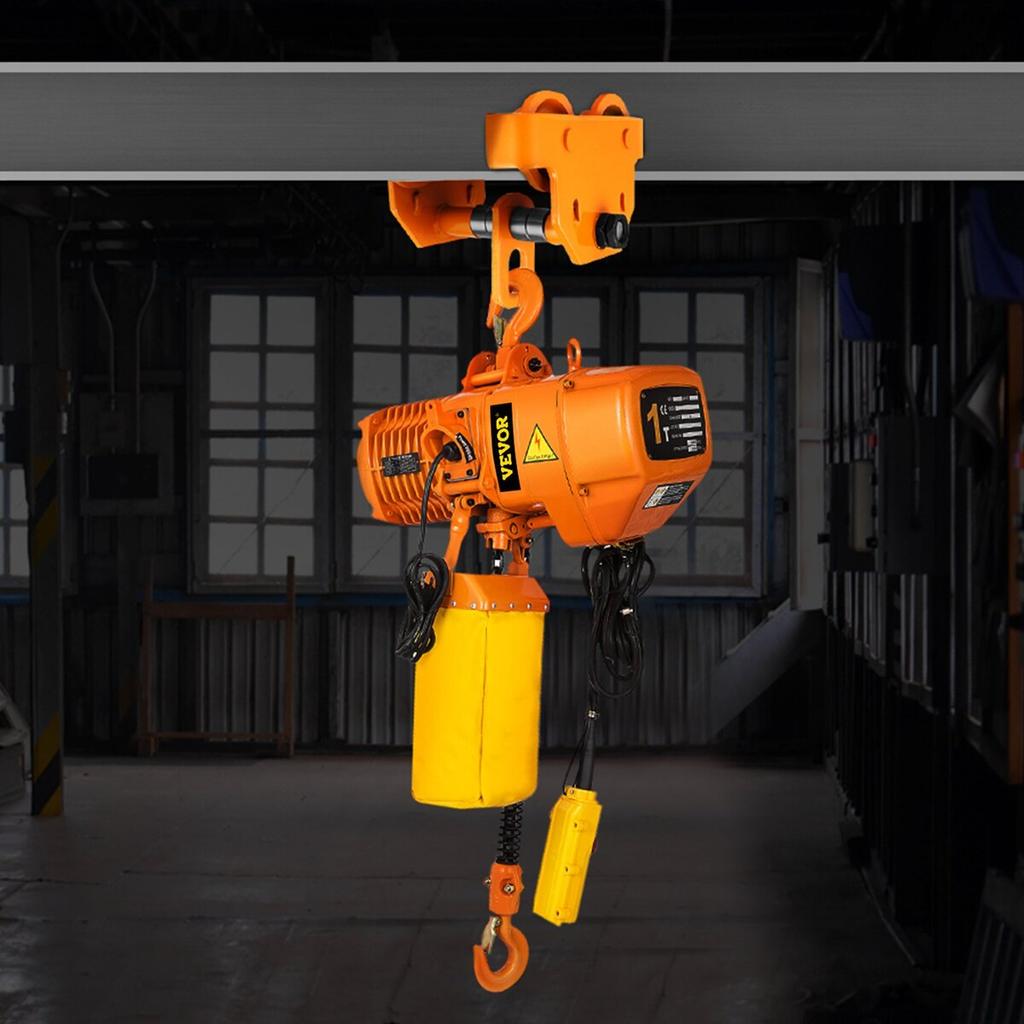 Electric Chain Hoist Single Phase Crane Hoist 2200 lbs Load 13 ft Lifting