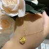 999 Fine Gold Romantic Rose Pendant for Women - 5D Hard Gold Mother's Day Gift