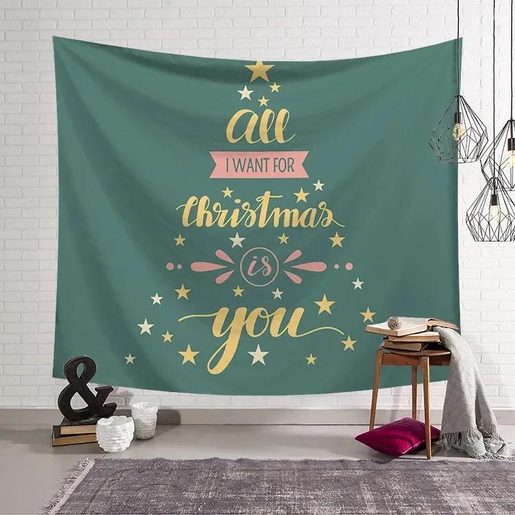 Christmas Cartoon Snowman Tapestry Living Room Sofa Home Decoration Christmas Gift