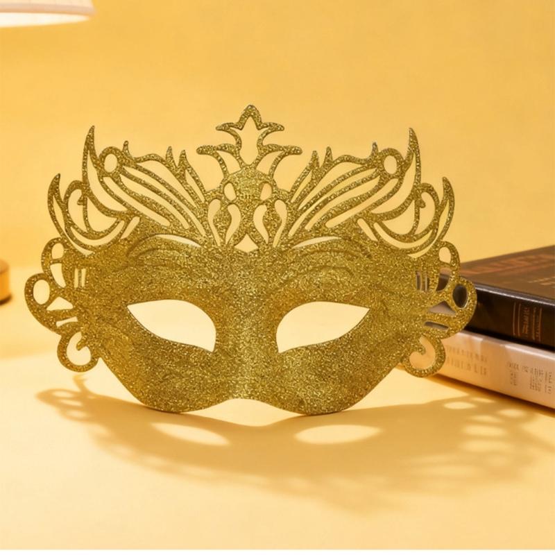 Breathable Half Face Role Play Mask Integrated Crowns And Sparkling Powder Effect For Themed Parties Cosplay Event