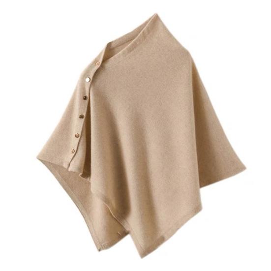 Winter Shawl Solid Color Buttons Closure Autumn Winter Shawl Tops Solid Color Soft Cozy Thickened Women Shawl