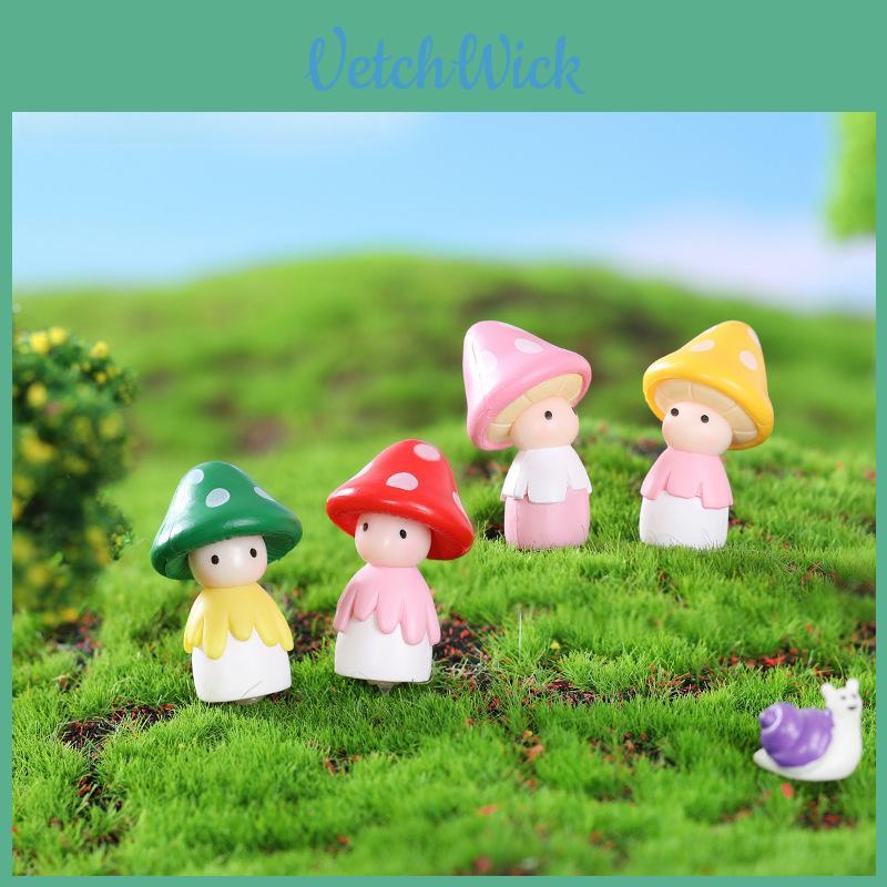 Colorful Resin Mushroom Figurine For Diy Fairy Gardens And Succulent Terrariums