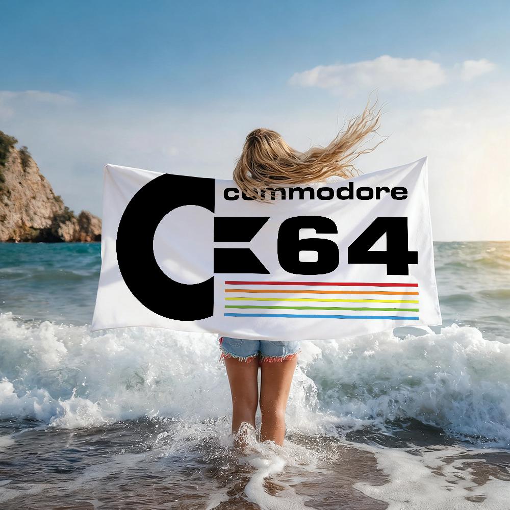 Fashion C-Commodore 64 logo Towel Quick Drying Beach Towels Are Suitable For Swimming Pools Camping Yoga And The Gym