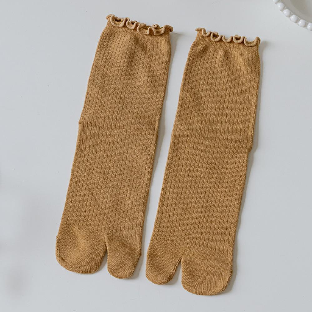 Comfortable Split Toe Socks Solid Color Two-Toed Socks Japanese Harajuku Tabi Sox  Summer