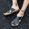 Men's Trendy 2022 Casual Leather Sandals, Cow Tendon Slippers, Korean Style Beach Shoes, Summer Flip-Flops, Large Size.