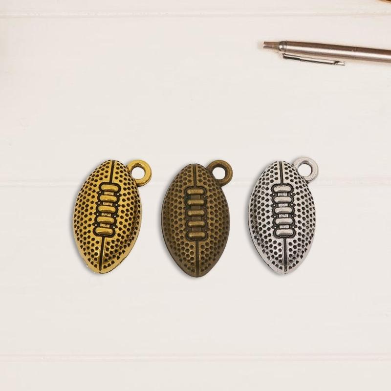 Set of 100 Zinc Alloy Sports Pendants Rugby Jewelry Supplies Bracelet Pendants Present for Jewelry Craft Enthusiasts