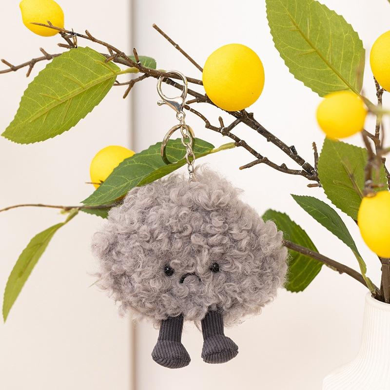 12Cm Kawaii Dark Cloud Plush Keychain Cute Plush Toy Keyring Lovely Bag Pendant Backpack Hanging Decoration For Gifts