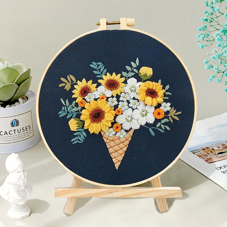 Beginner DIY Embroidery Kit: Su & Xiang Patterns Cross Stitch with French Techniques