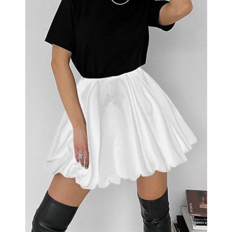 

Fashion Style Summer Fashion Pleated Skirt Elegant Slimming Skirt A- Line Skirt Slim Fitting Skirt White L
