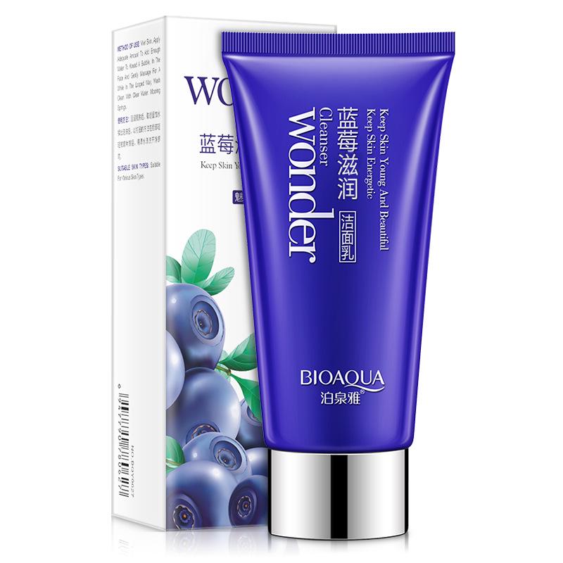 BIOAQUA Blueberry Moisturizing Cleansing Milk Moisturizing Shrink Pores Brighten Skin Tone Skin Care Products Facial Cleanser