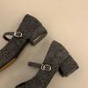 Women's Shoes: High Heels with Fleece, Shallow Opening, Chunky Single Shoes