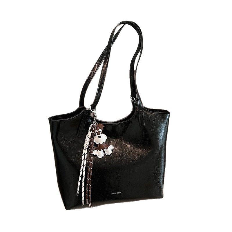 Popular Vintage Pitot Women's Bag Casual Commuter Solid Color Commuter Large Capacity Shoulder Bag Tide