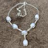 Moonstone Gemstone Handmade 925 Sterling Silver Jewelry Necklace 18" KKG-411