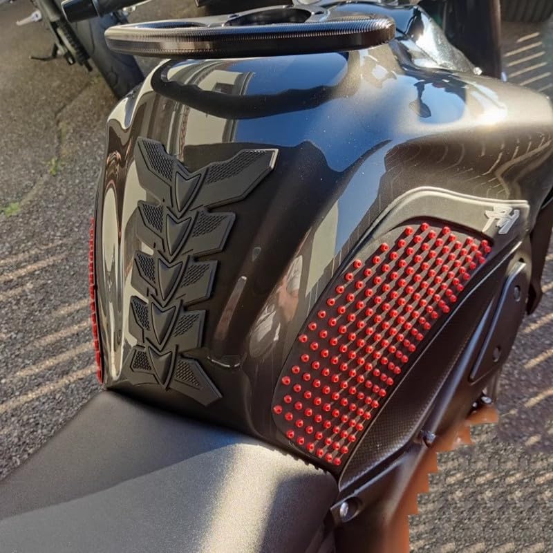 3D Protector Decal Sticker, Motorcycle Tank Protector, Motorcycle Gel Oil Gas Tank Pad Fish Bone Protector Decal Sticker Pad Decor Rubber(black)