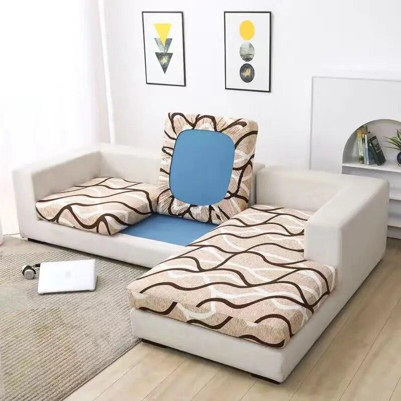 Sofa-Sitzkissenbezug mit Blumendruck, Ecksofa-Schonbezug, elastischer Schutz, Sofa-Couch-Bezüge, Möbelstuhl-Sitzbezug