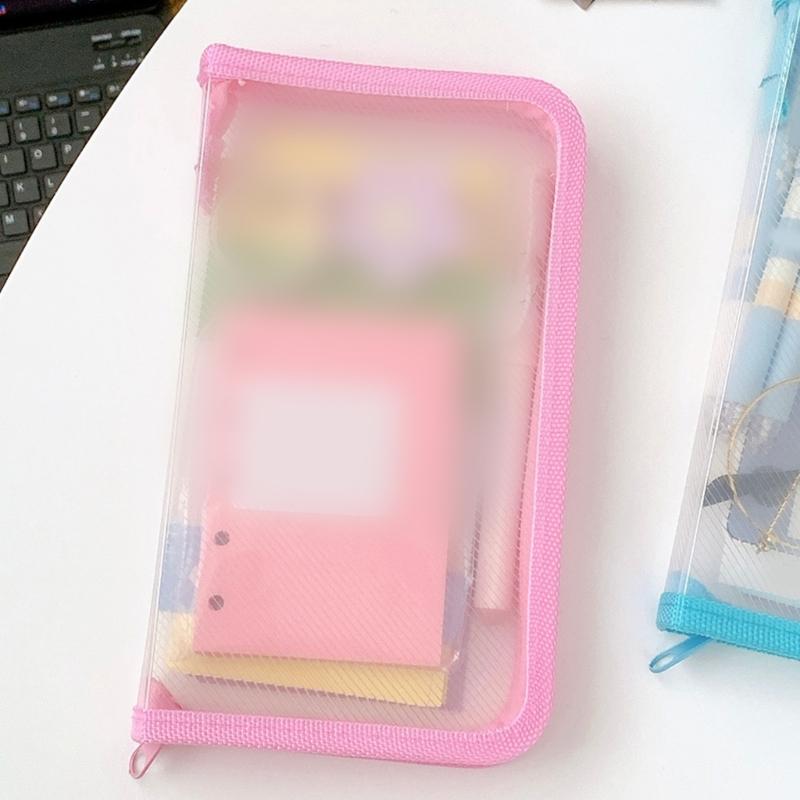 Portable Clear File Bag Zippered Closure Storage Pouches Multifunctional Receipt Organiser For School Office Supplies