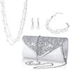 Creative Sparkly Pearl Necklace and Earrings Set , High - Grade Banquet Jewelry 4 - Piece Set