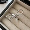 Foxanry Copper Color Bowknot Rings For Women Girls Korean Trendy Creative Exaggerated Simple Vintage Elegant Engagement Jewelry