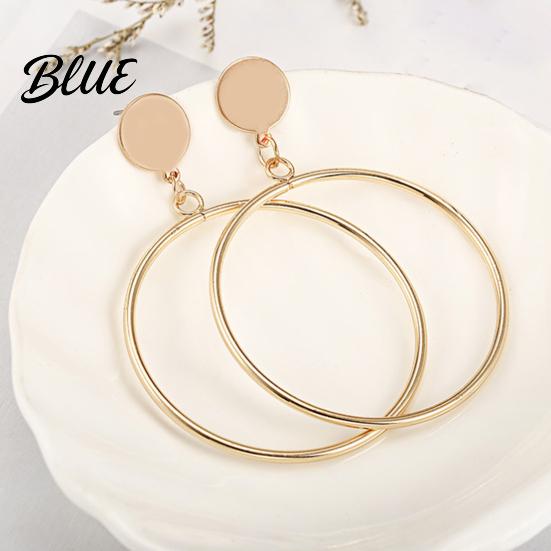 Face Slimming Earrings 1 Pair Drop for Women Large Circle