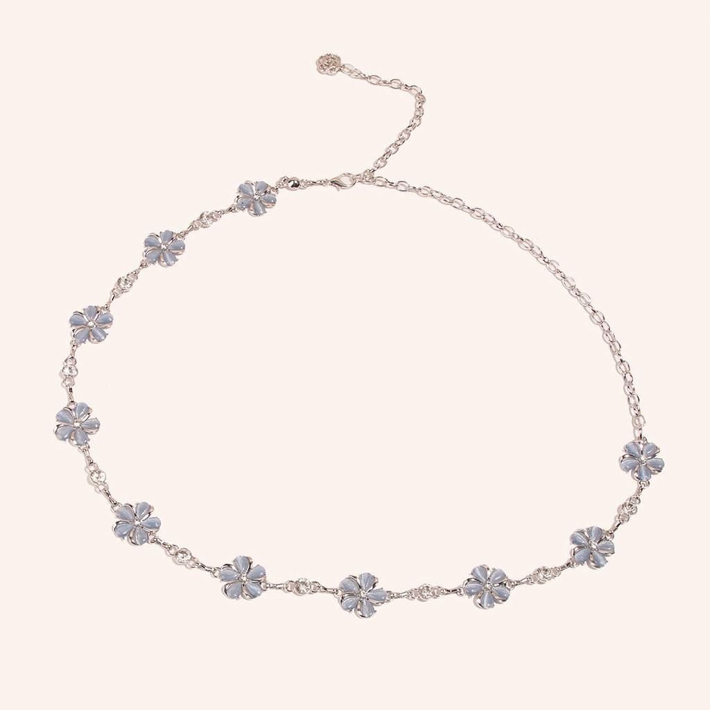 

Цветочная Розово-Голубая Металлическая Цепочка на Талию для Женщин Летнее Платье Аксессуар Украшение Подарок