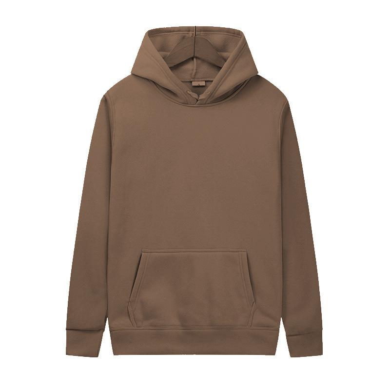 European and American Light Plate Sweater Men s and Women s Solid Color Sweater Printed Hoodie Loose Casual Hoodie Sweatshirt Batch M коричневый