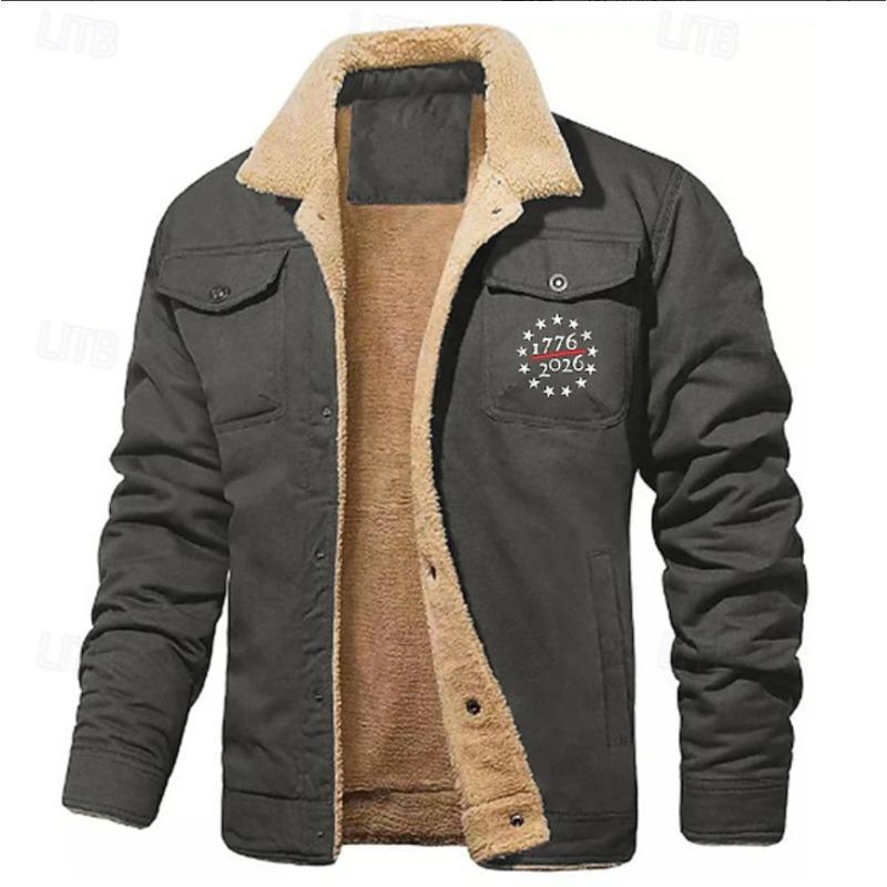 [Quick hair] Autumn and winter men's jacket velvet cotton tooling casual jacket men's coat