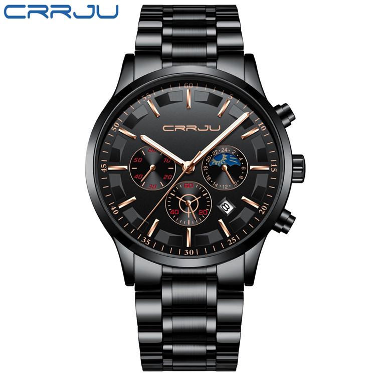 Top Luxus Marke Quarz Chronograph Uhr Männer Stahl Mesh Wasserdichte Sport Uhr