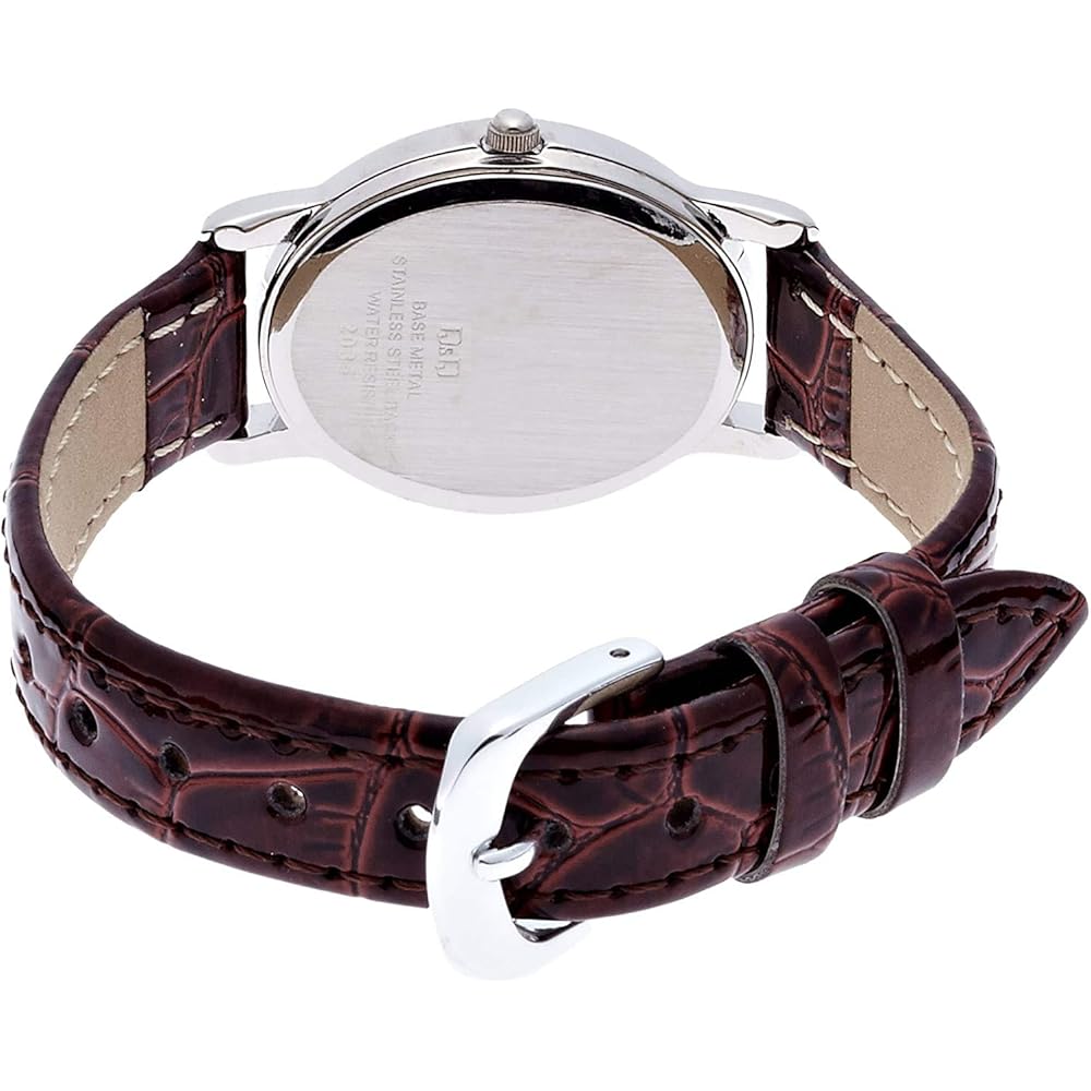 Citizen Q&Q Analog Waterproof Watch with Leather Strap VZ89-304 for Women Silver