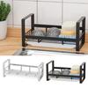 Scolapiatti per lavello Acciaio inossidabile Ottimo portante Scava fuori Drenaggio rapido Antiscivolo Sapone senza perforazione Spugna Piatto Straccio Lavello Caddy Organizer