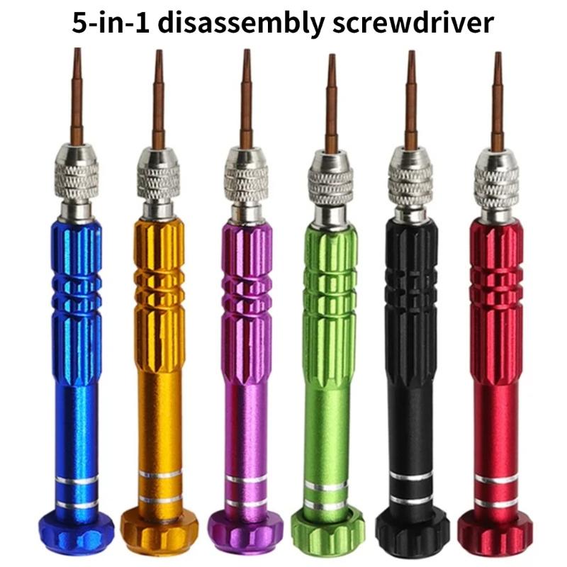 5-in-1 Mini Screwdriver Set Precision Glasses Repair Tool Multifunctional Screwdriver Portable Screwdrivers for Phone PC
