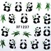 5 Blätter Neues Design Wassertransferdruck Nagelkunst Aufkleber Abziehbilder Niedlicher Panda DIY Nagel